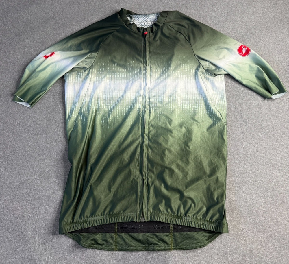 Castelli Men’s Large Green Cycling Jersey Short Sleeve